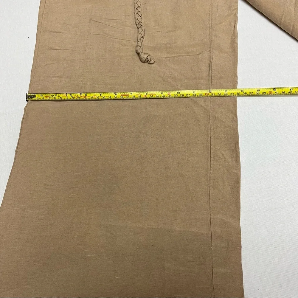 Ann Taylor Tan Wide-Leg Drawstring Chinos